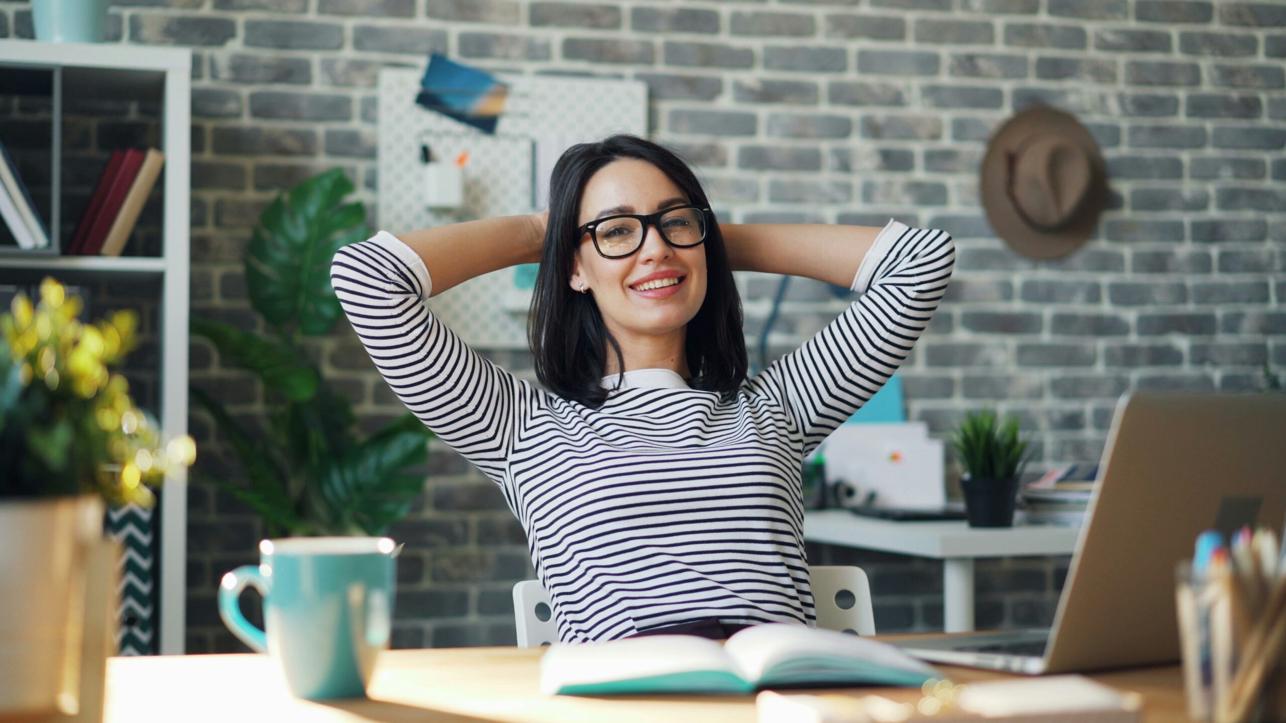 relaxed woman in academics
